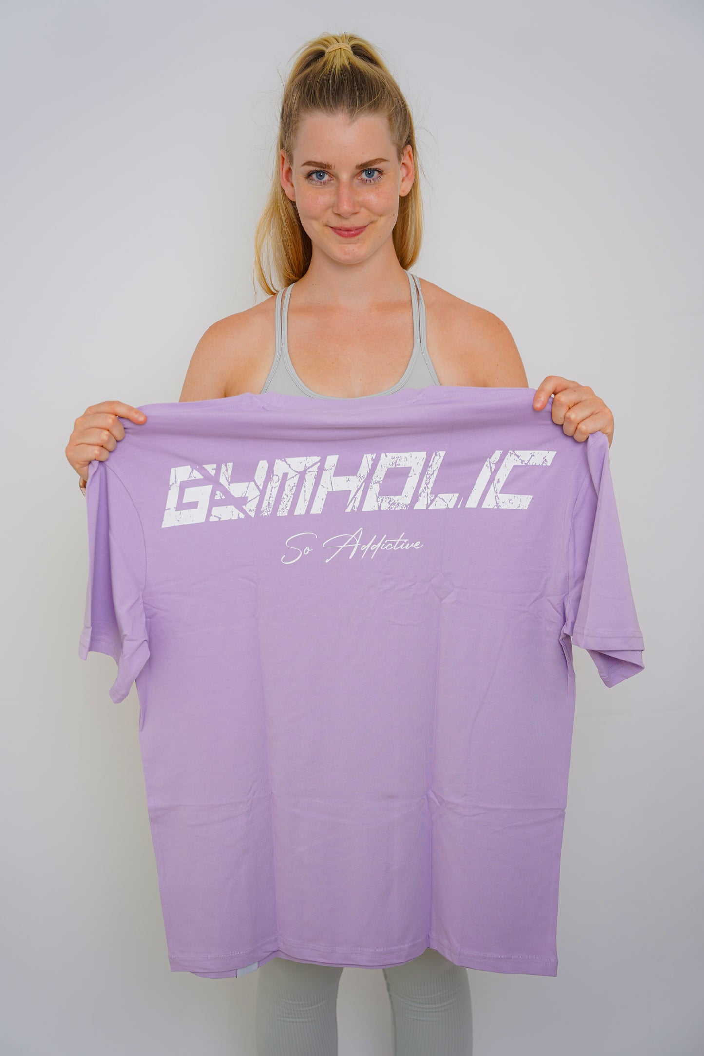 Oversized Fitness T-Shirt for Women – Light Purple (B-Free Collection)