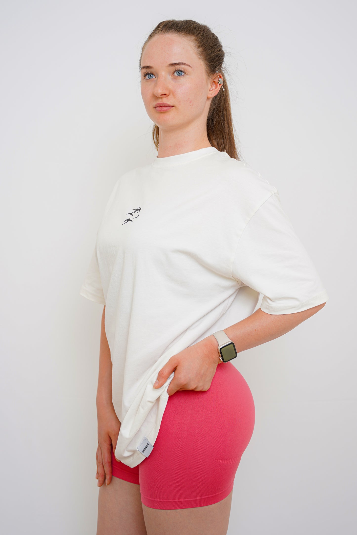 Oversized Fitness T-Shirt for Women – White (B-Free Collection)