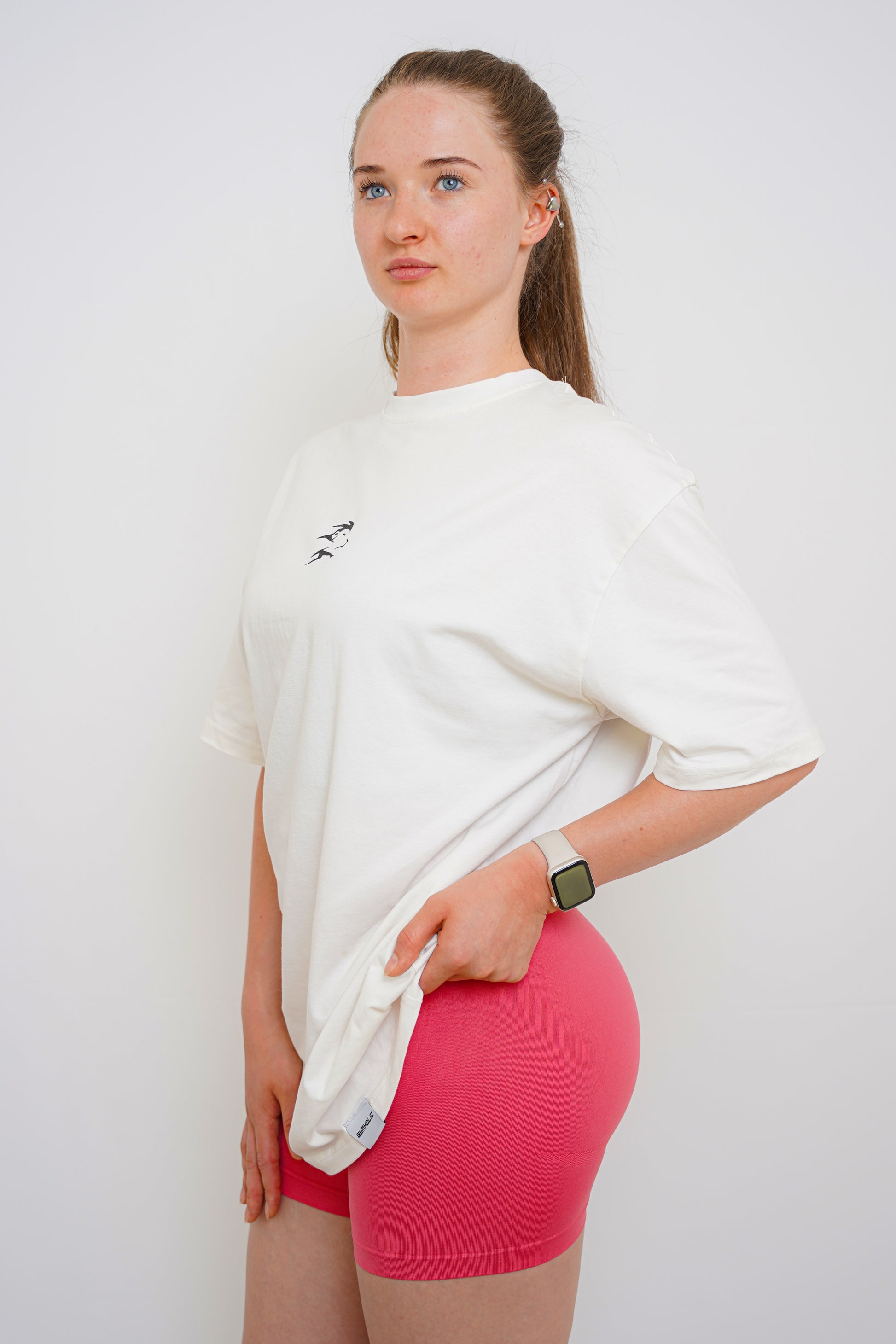 Oversized Fitness T-Shirt for Women – White (B-Free Collection)