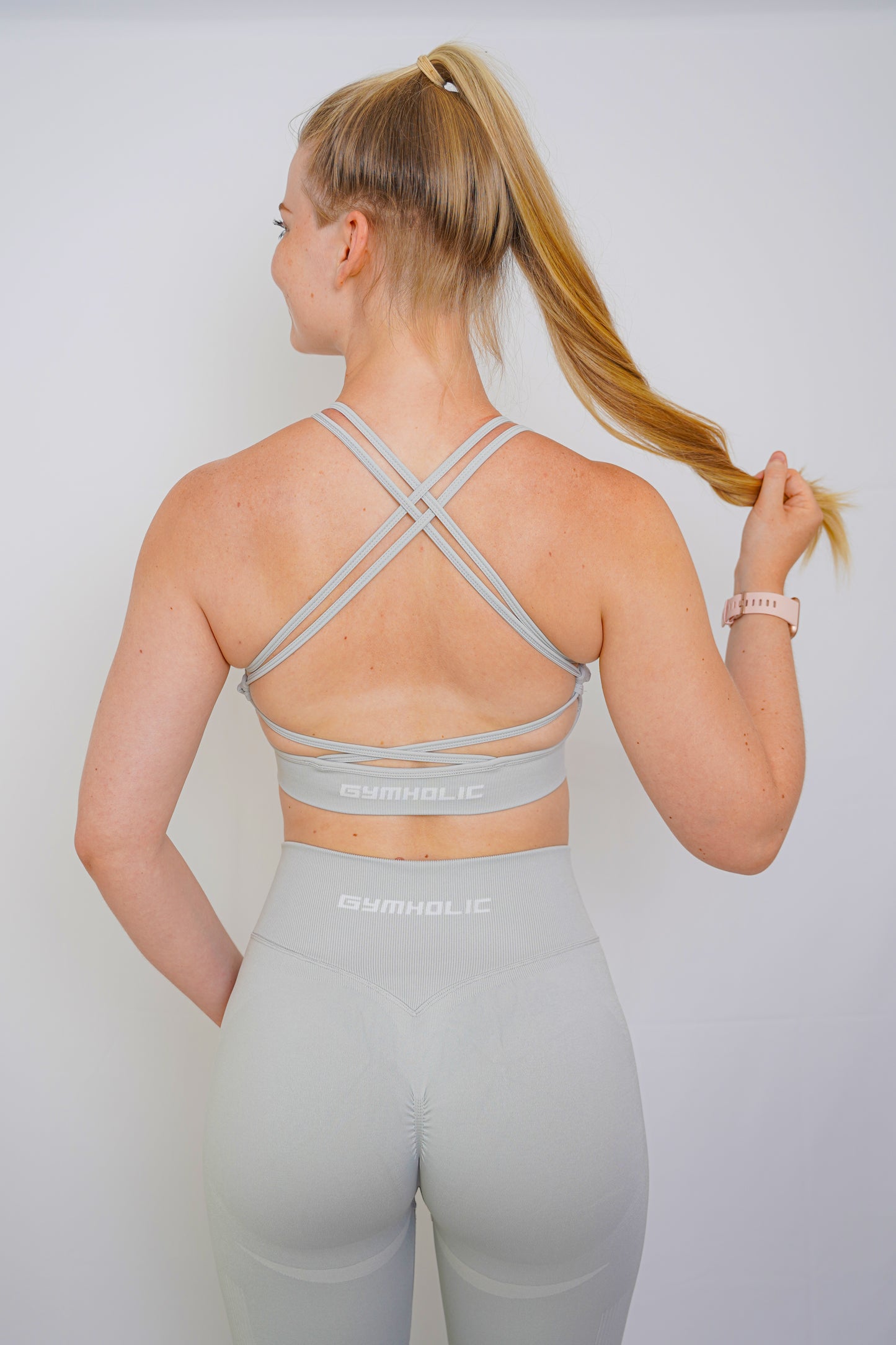 Sport-BH mit offenem Rücken – Grau (Liftiline-Kollektion)
