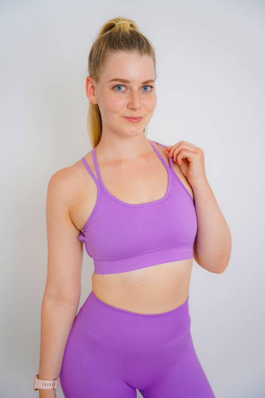 Sports Bra with Open Back – Purple (Liftiline Collection)
