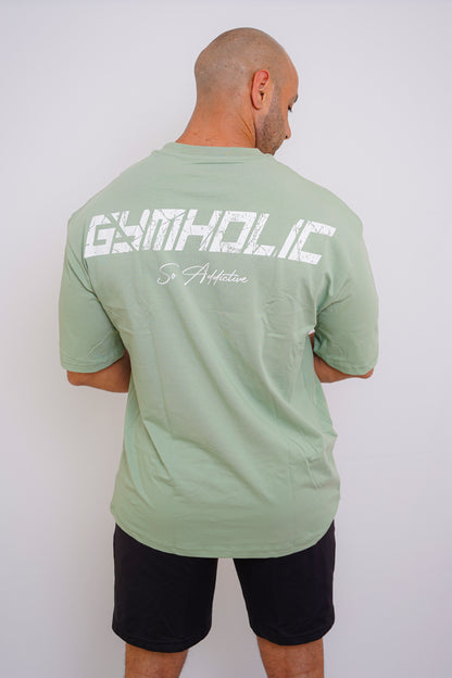 GYMHOLIC - Oversized Fitness T-Shirt for Men – Green (B-Free Collection)
