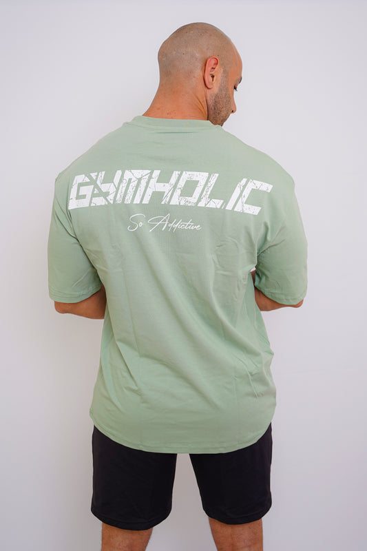GYMHOLIC - Oversized Fitness T-Shirt for Men – Green (B-Free Collection)