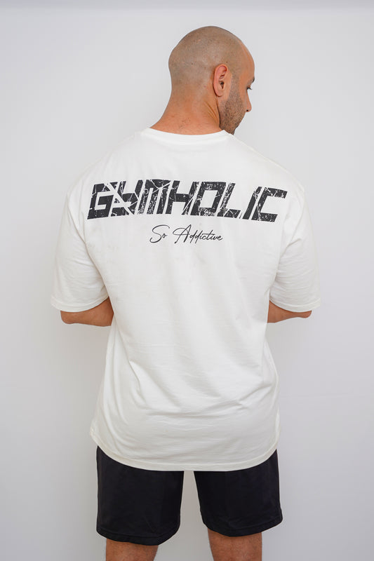 GYMHOLIC - Oversized Fitness T-Shirt for Men – Off-White (B-Free Collection)