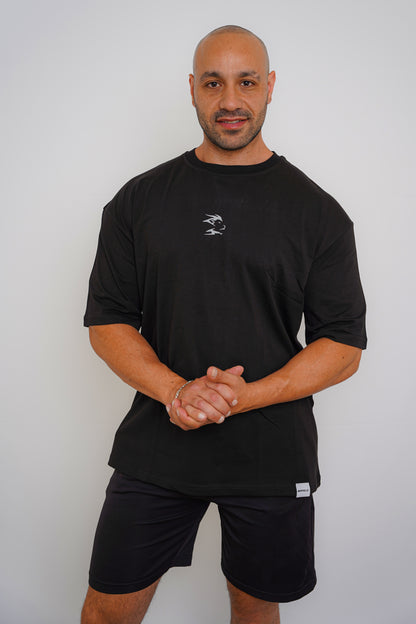 GYMHOLIC – Oversized Workout T-Shirt für Männer – Schwarz 
