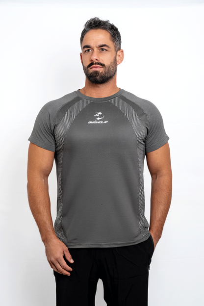 GYMHOLIC - Performance Workout T-Shirt Regular-Fit for Men – Gray (Infinityflex Collection)