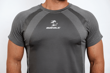 GYMHOLIC - Performance Workout T-Shirt Regular-Fit for Men – Gray (Infinityflex Collection)